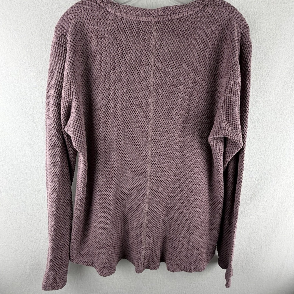 KÜHL Lyrik V Neck Sweater Sz M Mauve Long Sleeve Thermal‎ Waffle Knit Gorpcore - Picture 6 of 12